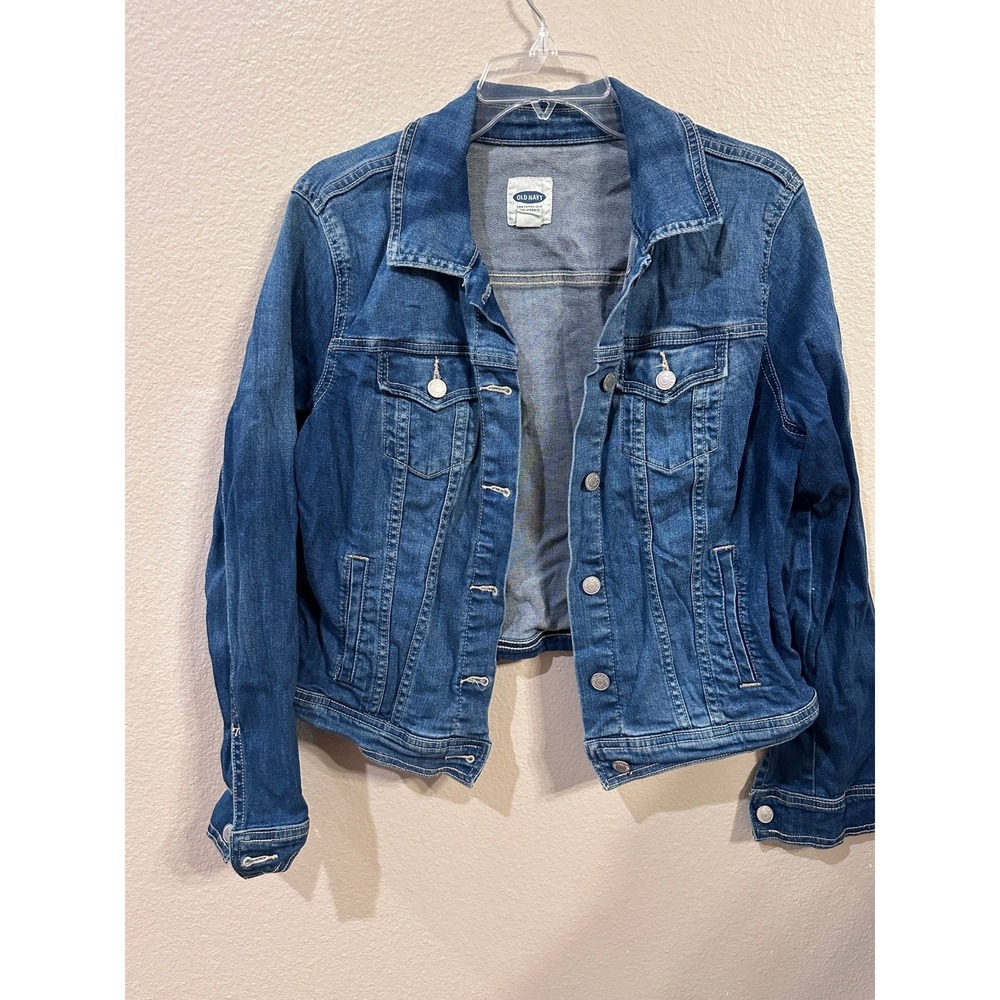 Old Navy Denim Jacket Size L Jean Trucker Jacket Classic Casual Everyday‎